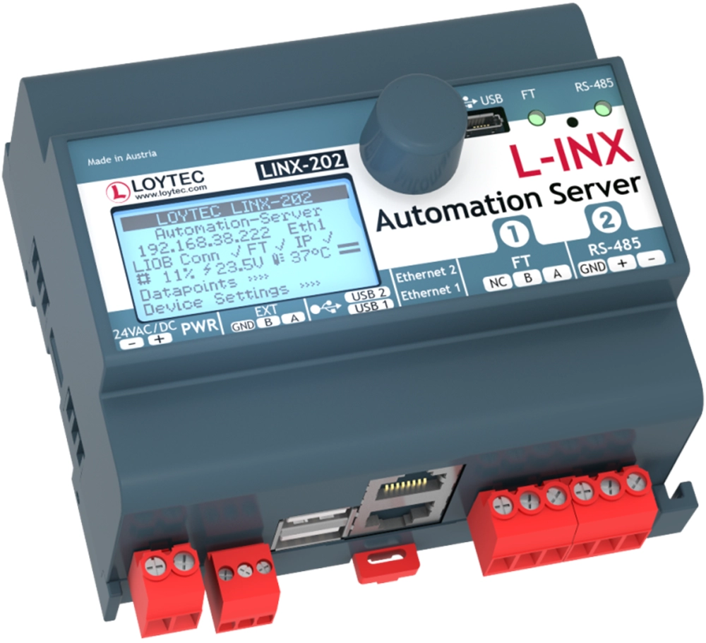Loytec LINX-202 BACnet Automation Server with LIOB-Connect, B-BC