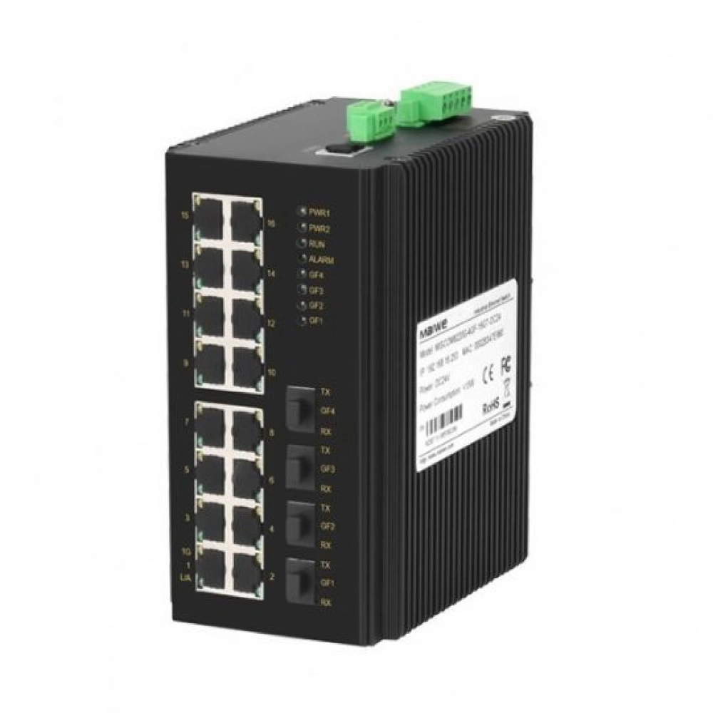 MISCOM8220G, 4x1G SFP, 16xRJ45 Gbit Layer3 DIN Switch